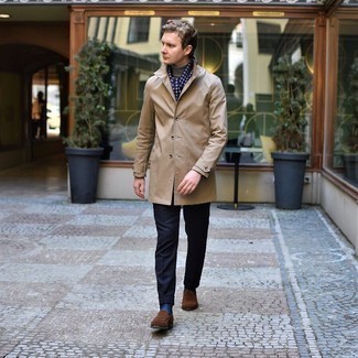 Какие дождевики носить с коричневыми лоферами мужчине