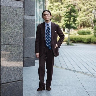 Какие костюмы носить с коричневыми лоферами