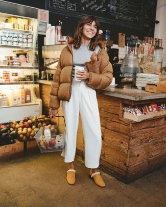 С чем носить коричневую верхнюю одежду женщине