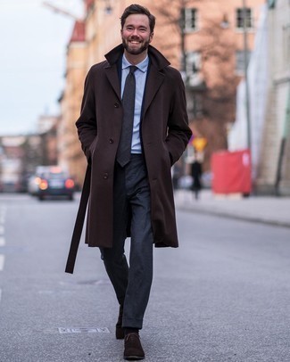 Какие длинные пальто носить с коричневыми оксфордами