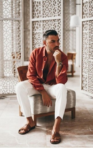 С чем носить коричневые сандалии мужчине