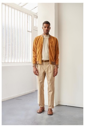 Какие водолазки носить с коричневыми сандалиями мужчине