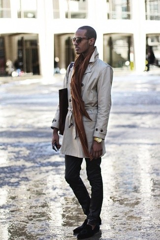 С чем носить коричневый шарф мужчине