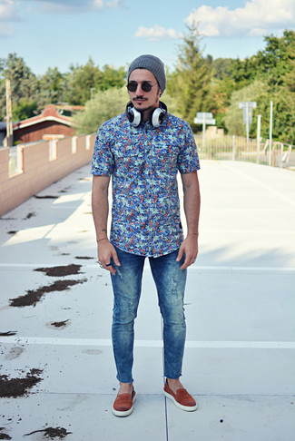 С чем носить коричневые слипоны мужчине