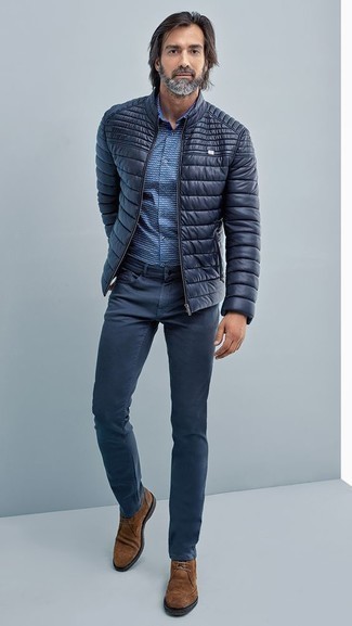 С чем носить коричневые замшевые ботинки броги