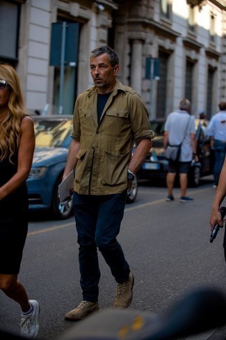 С чем носить коричневые замшевые ботинки броги