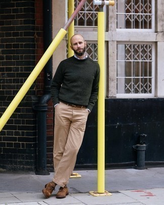 С чем носить коричневые замшевые туфли дерби