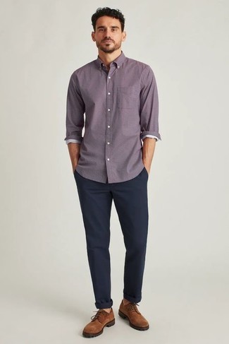 С чем носить коричневые замшевые туфли дерби