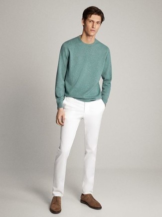 С чем носить коричневые замшевые туфли дерби