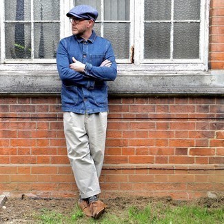 С чем носить коричневые замшевые туфли дерби