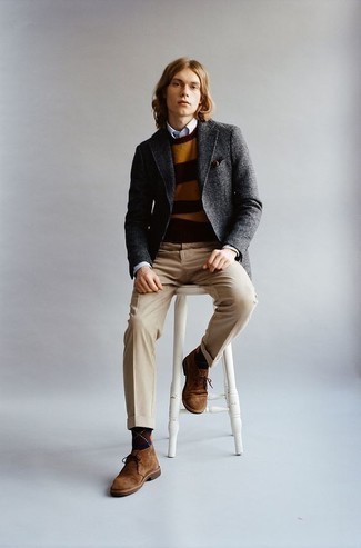 С чем носить коричневые замшевые ботинки дезерты