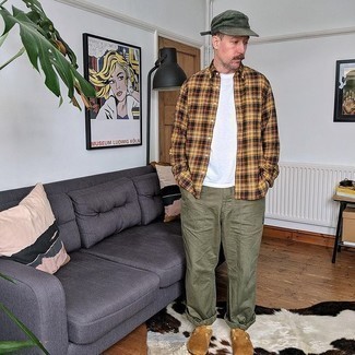 С чем носить коричневые замшевые лоферы мужчине