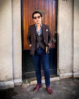 С чем носить коричневые солнцезащитные очки мужчине