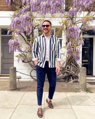 С чем носить коричневые солнцезащитные очки мужчине