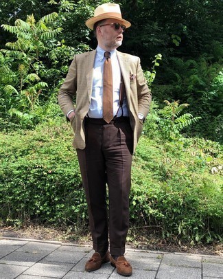 С чем носить коричневые подтяжки