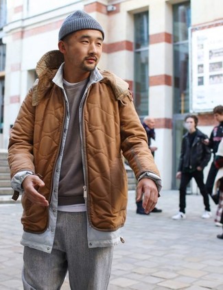 С чем носить коричневый свитшот мужчине