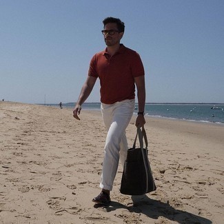 С чем носить коричневую большую сумку мужчине