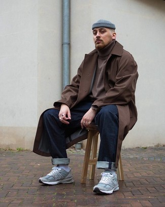 Какие кроссовки носить с коричневой водолазкой мужчине