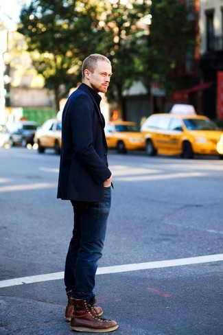 Какие пиджаки носить с коричневыми рабочими ботинками мужчине