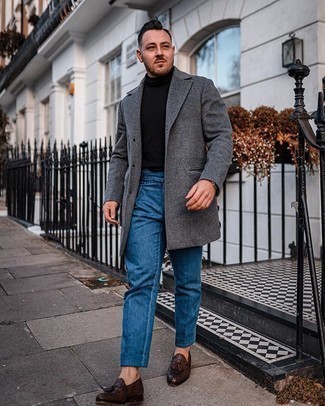 С чем носить коричневые плетеные лоферы мужчине