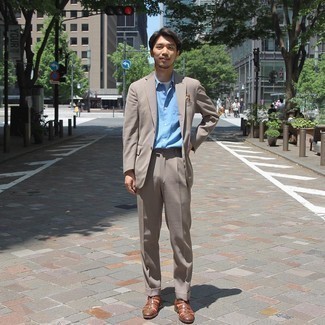 С чем носить коричневые плетеные лоферы мужчине