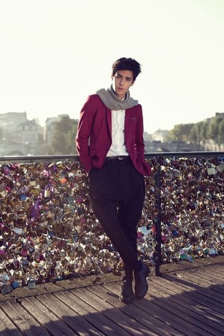 Какие туфли дерби носить с темно-красным пиджаком