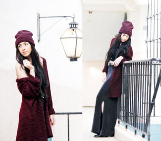 С чем носить темно-красную шубу