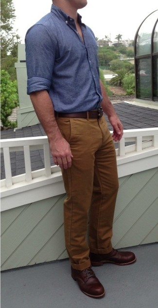 С чем носить темно-красный кожаный ремень мужчине