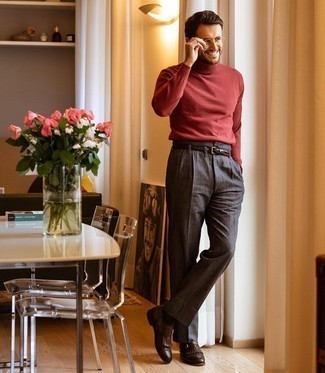 Какие монки носить с темно-красной водолазкой