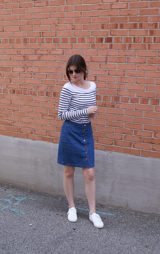 С чем носить юбку на пуговицах