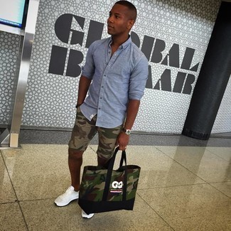 С чем носить сумку с камуфляжным принтом мужчине