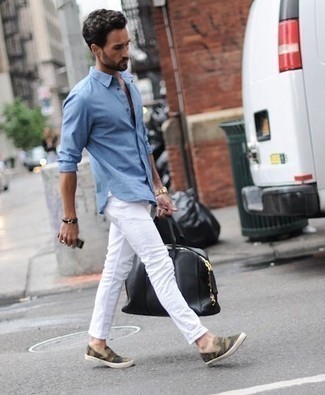 С чем носить слипоны с камуфляжным принтом мужчине