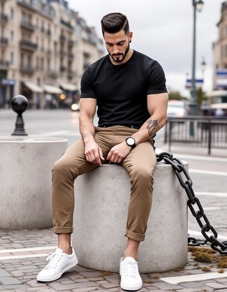 С чем носить низкие кеды из плотной ткани мужчине