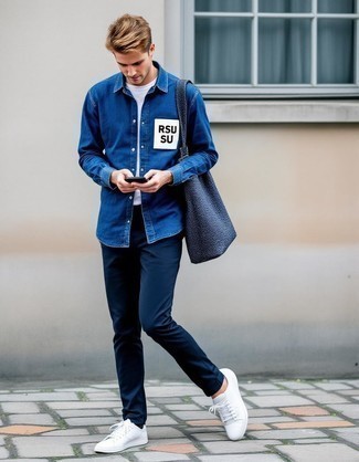 С чем носить большую сумку из плотной ткани мужчине