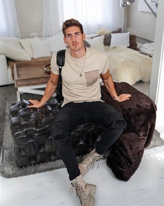 С чем носить рабочие ботинки из плотной ткани мужчине