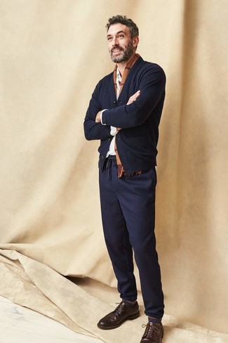 Как носить кардиган с брогами