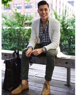 Как носить кардиган с брогами