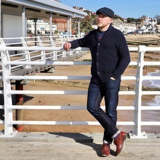 Как носить кардиган с брогами