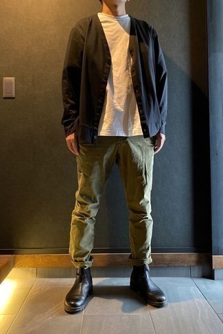 Как носить кардиган с ботинками челси мужчине