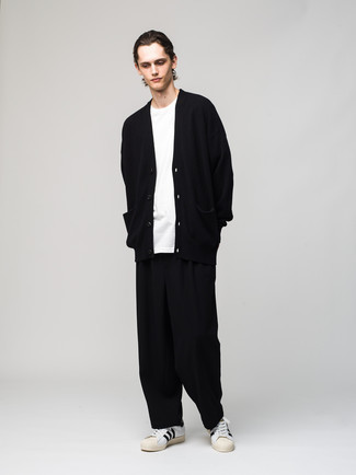 Как носить кардиган с брюками чинос