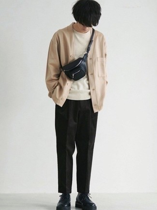 Как носить кардиган с свитером с круглым вырезом мужчине