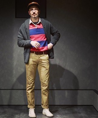 Как носить кардиган с высокими кедами мужчине