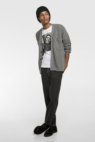 С чем носить кардиган подросткам мужчине