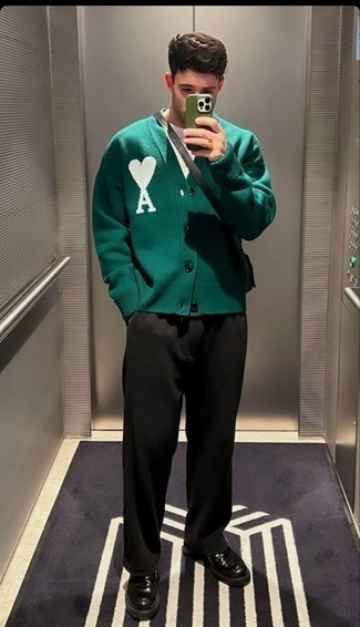 Как носить кардиган с лоферами мужчине