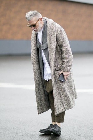 Как носить кардиган с длинным пальто