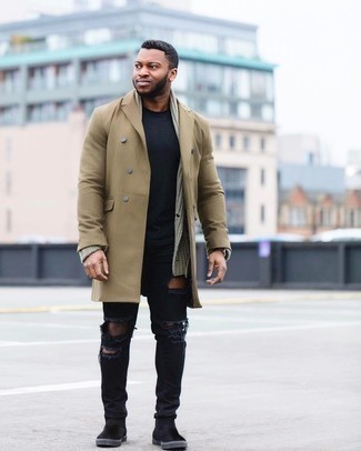 Как носить кардиган с длинным пальто