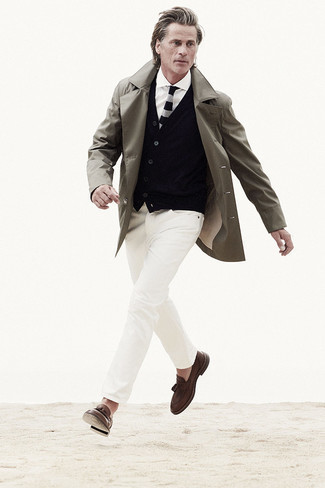 Как носить кардиган с лоферами с кисточками