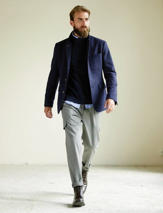 Как носить брюки карго с пиджаком