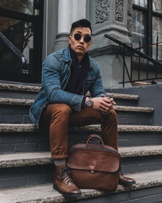 Как носить повседневные ботинки с кардиганом мужчине