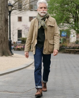 Как носить повседневные ботинки с трикотажным жилетом мужчине